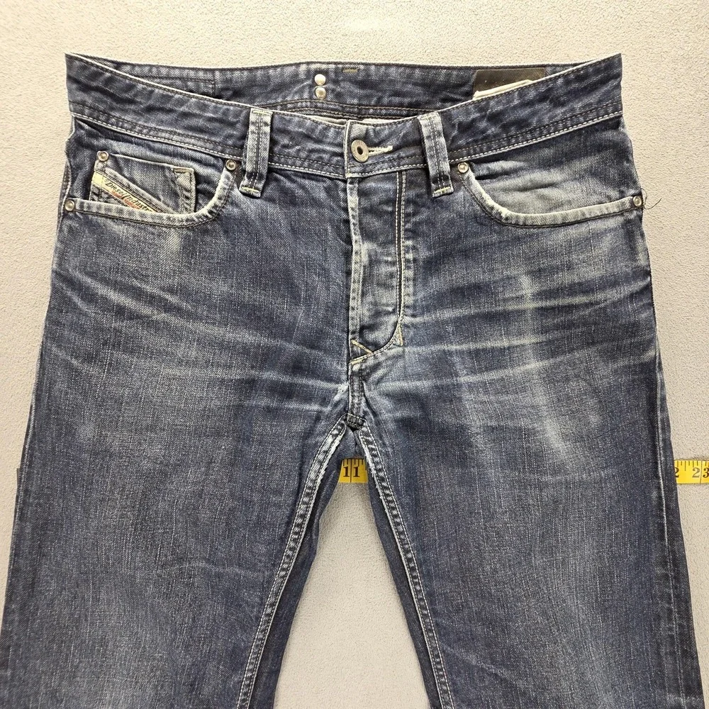 Diesel Jeans Mens 31x32 Blue Larkee Regular Straight Button Fly Dark Wash 0088Z